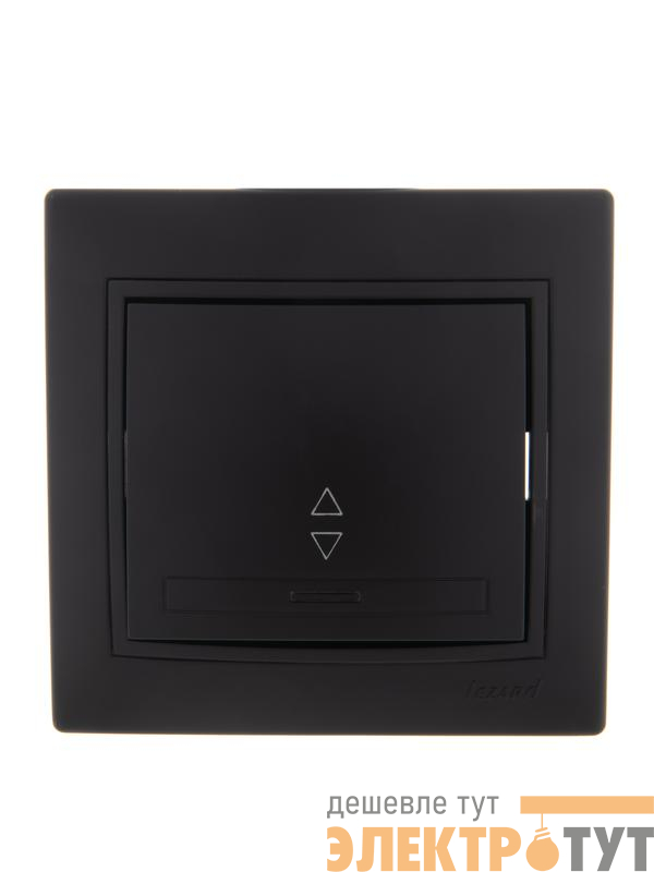 Переключатель проходной 1-кл. 1п СП Mira 10А IP20 со вставкой черн. бархат LEZARD 701-4242-105