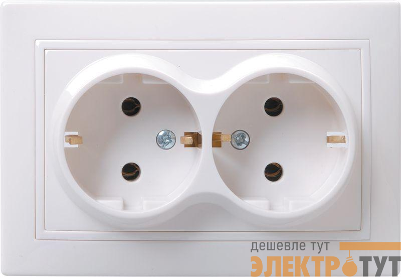 Розетка 2-м СП Кварта РС12-3-КБ 16А IP20 с заземл. без защ. шторок бел. GENERICA ERK24-K01-16-DM