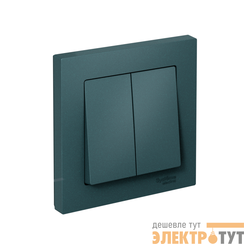 Выключатель 2-кл. СП AtlasDesign 10А IP20 (сх. 6) 10AX в сборе изумруд SE ATN000852
