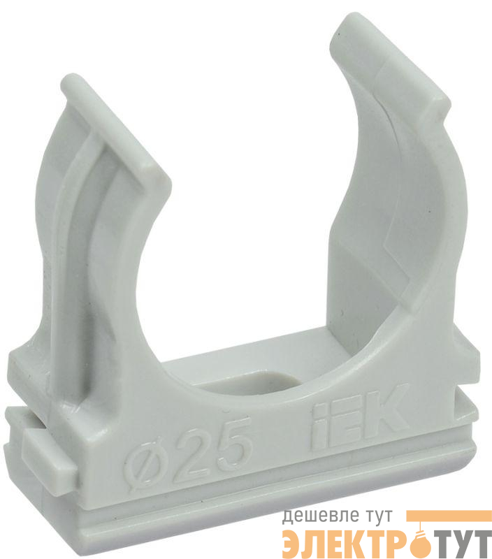 Держатель для труб (клипса) CF25 с защелкой ELASTA IEK CTA10D-CF25-K41-100
