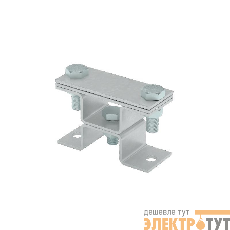 Держатель универсальный на мостовой опоре двойной для полосы до 40мм с 2 пластинами TD КМ MA0534