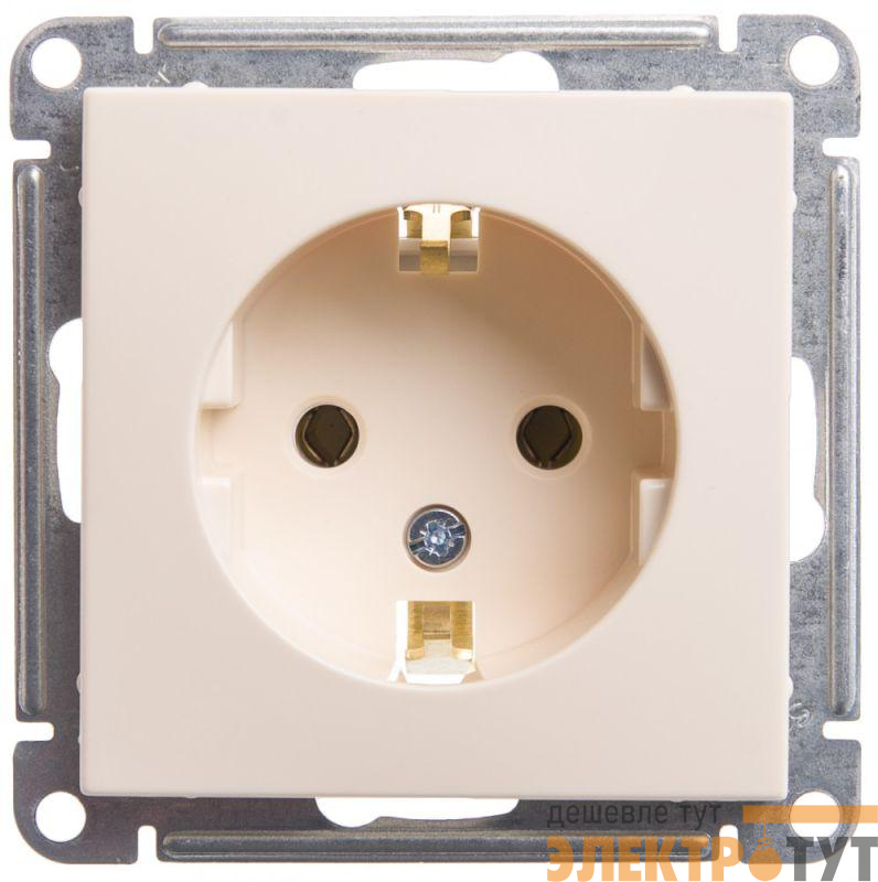 Розетка 1-м СП W59 16А IP20 с заземл. без защ. шторок механизм сл. кость SE RS16-154-2-86