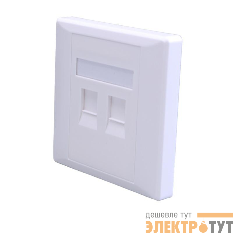 Панель лицевая 2 порта 80х80 Keystone шторка (DIY) SUPRLAN 10-0334-1
