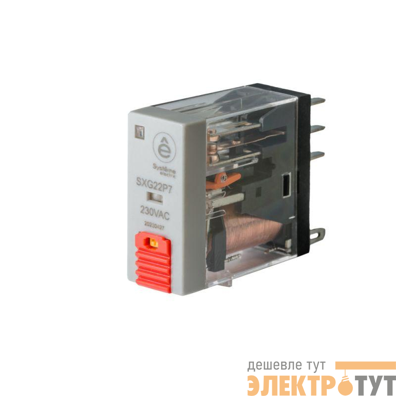 Реле 8А 2CO 230В AC тест кнопка LED SE SXG22P7