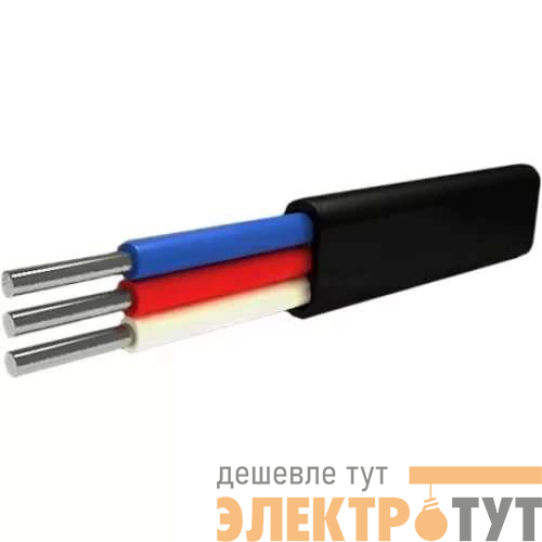 Кабель АВВГ 3х4 плоский Ч (бухта) (м) Альгиз К ФР-00000424
