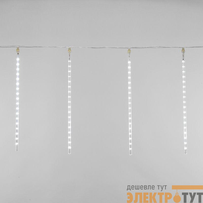 Гирлянда светодиодная "Тающие сосульки" 3.5м 8шт х50см шаг 50см 288LED бел. 3.6Вт 230В IP20 трансф. в компл. провод черн. Neon-Night 256-313-6