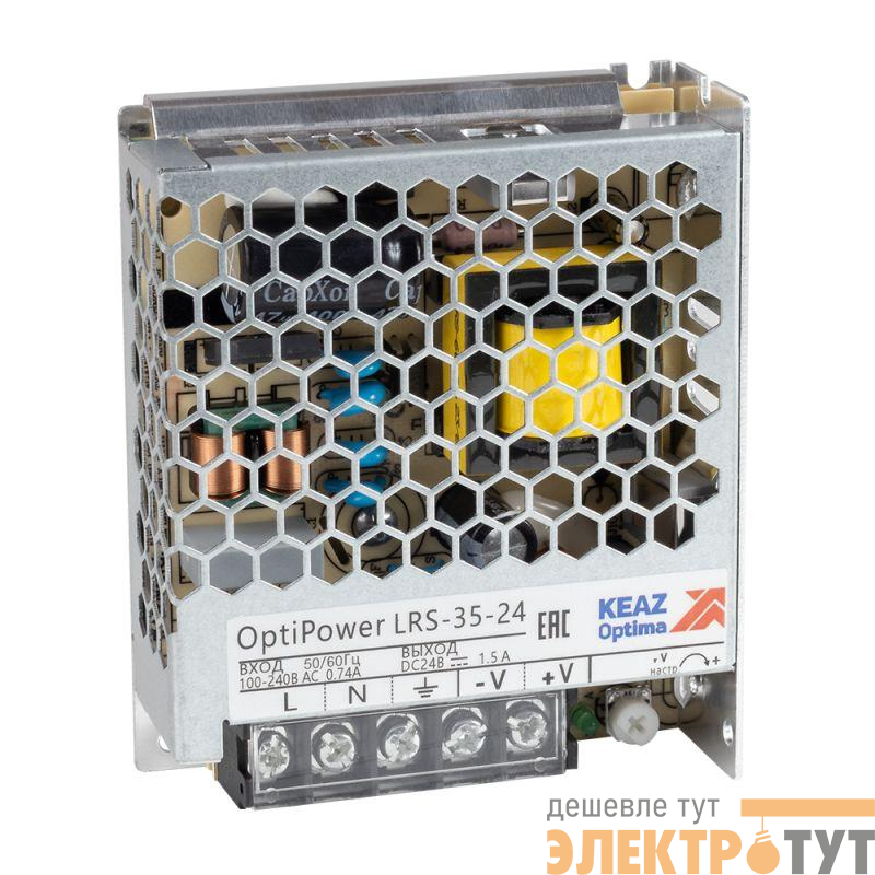 Блок питания панельный OptiPower LRS 35-24 1.5А КЭАЗ 328865