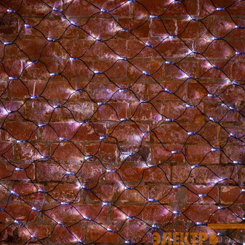 Гирлянда светодиодная "Сеть" 2х1.5м 288LED бел. 24Вт 220-240В IP65 провод ПВХ черн. Neon-Night 215-021