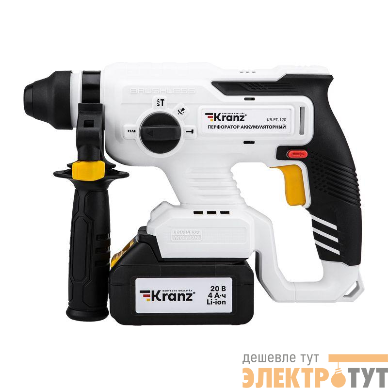 Перфоратор аккумуляторный SDS-plus 2.2Дж 1х4А.ч в кейсе Kranz KR-PT-120