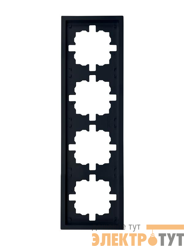 Рамка 4-мест. горизонт. ZIMA черн. бархат LEZARD 704-4200-149