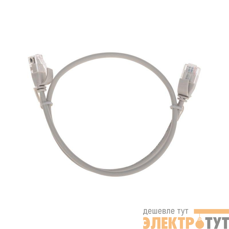 Патч-корд U/UTP CAT 6A (10G) RJ45-RJ45 28AWG LSZH сер. 0.5м Rexant 02-0380-05