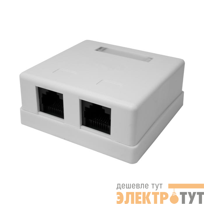 Розетка компьютерная 2-м 8P8C (RJ-45) UTP кат.5E SUPRLAN 10-0309
