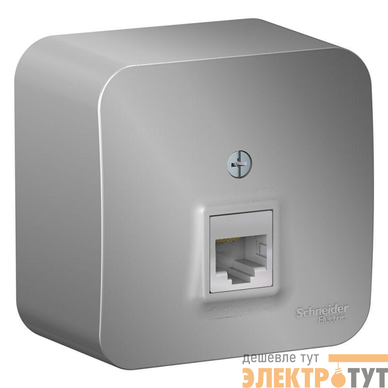 Розетка компьютерная 1-м ОП Blanca RJ45 кат.5E с изолир. пластиной алюм. SE BLNIA045003