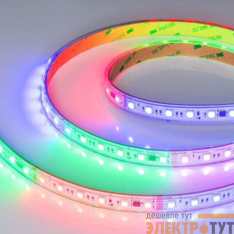 Лента светодиодная DMX-PS-B60-15mm 24V RGB-PX6 15Вт/м IP67 5060 герметичная бегущий огонь (уп.5м) Arlight 037090
