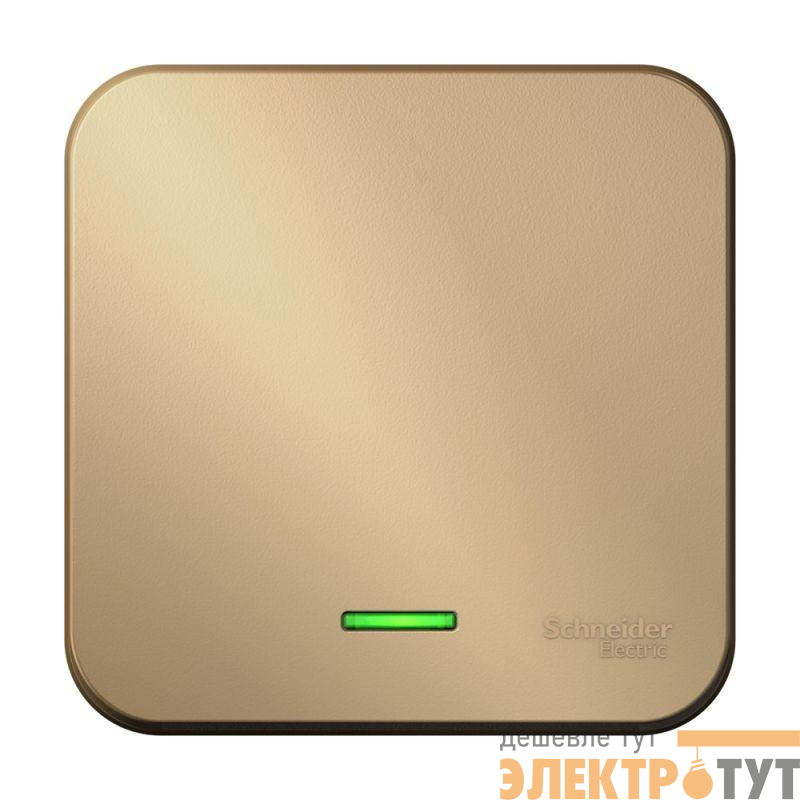 Переключатель проходной 1-кл. ОП Blanca 10А IP20 (сх. 6) 250В с подсветкой с изолир. пластиной титан SchE BLNVA106114