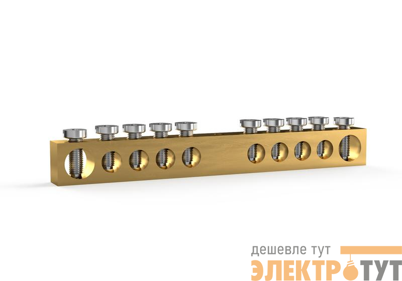 Шина PEN "земля-ноль" 6х9мм 10 отвер. латунь TOKOV ELECTRIC TKE-BCB-69-10-N/PEN