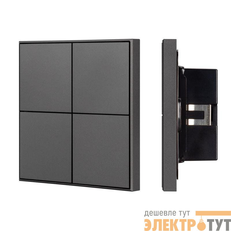 Панель кнопочная KNX-304-23-IN BUS IP20 с рамкой метал. черн. INTELLIGENT ARLIGHT 039667