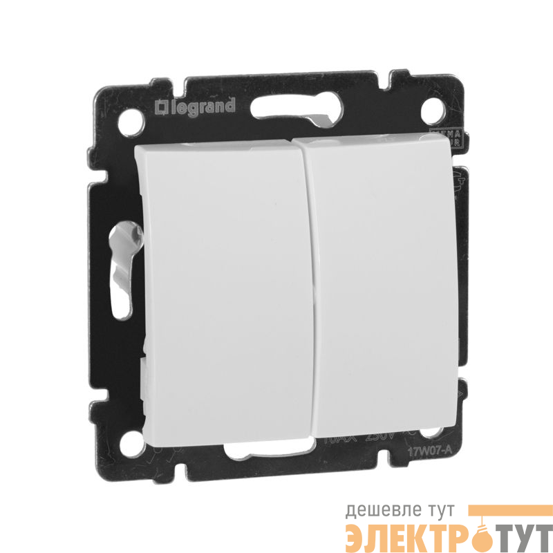 Переключатель проходной 2-кл. СП Valena 10А IP31 250В механизм бел. IEK 774408