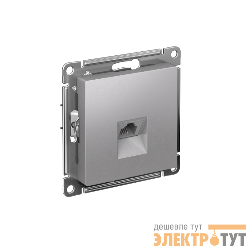 Розетка телефонная 1-м СП AtlasDesign RJ11 механизм алюм. SE ATN000381