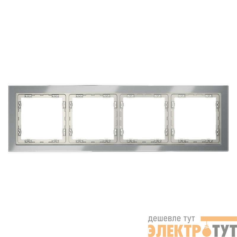 Рамка 4-м S70 стеклян. сталь Voltum VLS110405