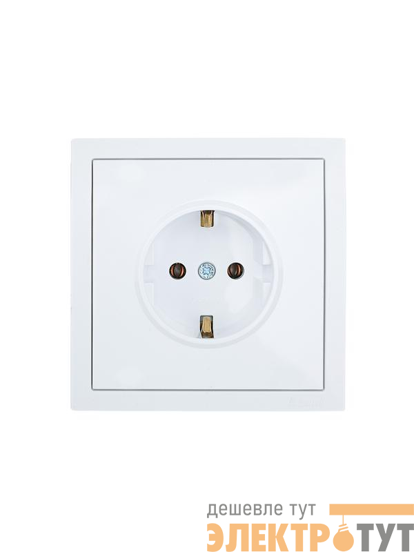 Розетка 1-мест. с/з ПБТ СП ZIMA безвинт. зажим бел. LEZARD 704-0288-122BQC