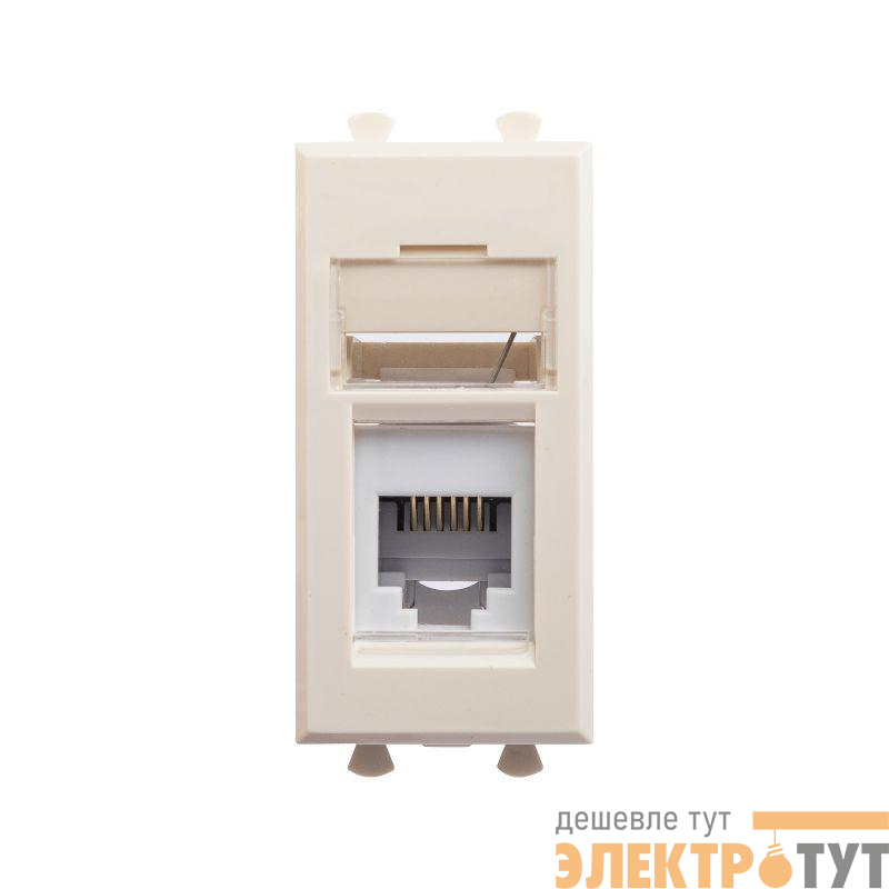 Розетка телефонная 1мод. Avanti "Ванильная дымка" RJ12 модульная DKC 4405311