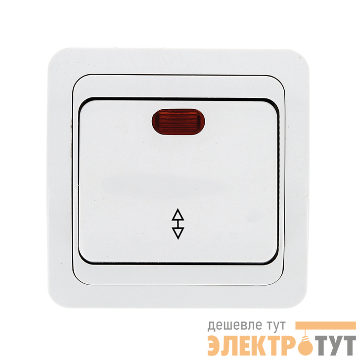 Выключатель проходной 1-кл. СП Лондон 10А IP20 с индикатором бел. EKF EEV10-125-10