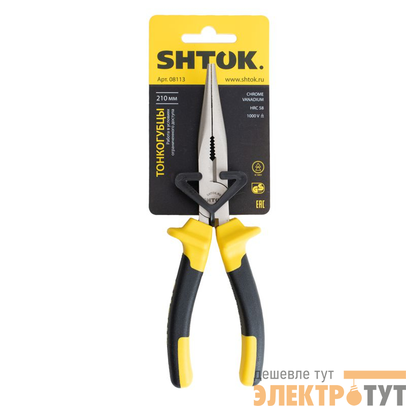 Тонкогубцы 1000В 210мм (08113) SHTOK 376282
