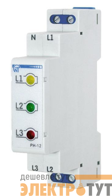 Индикатор фаз РН-12 380В светодиодный 3ф (без индикации значения напряжения) НовАтек-Электро 342560012