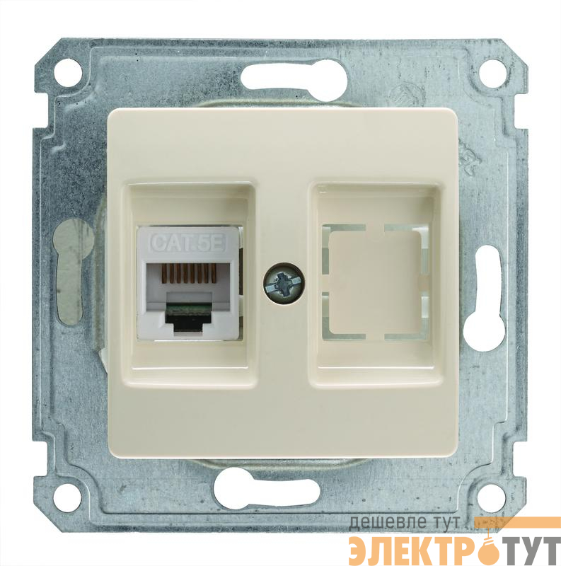 Механизм с панелью двойн. комп. розетки (1шт Cat 5) Makel 30010035