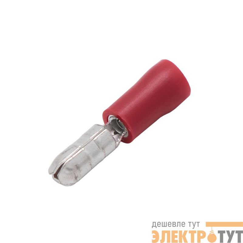 Наконечник цилиндрический "вилка" 0.25-1.5кв.мм отверст. d4 красн. (уп.100шт) DKC 2A96P
