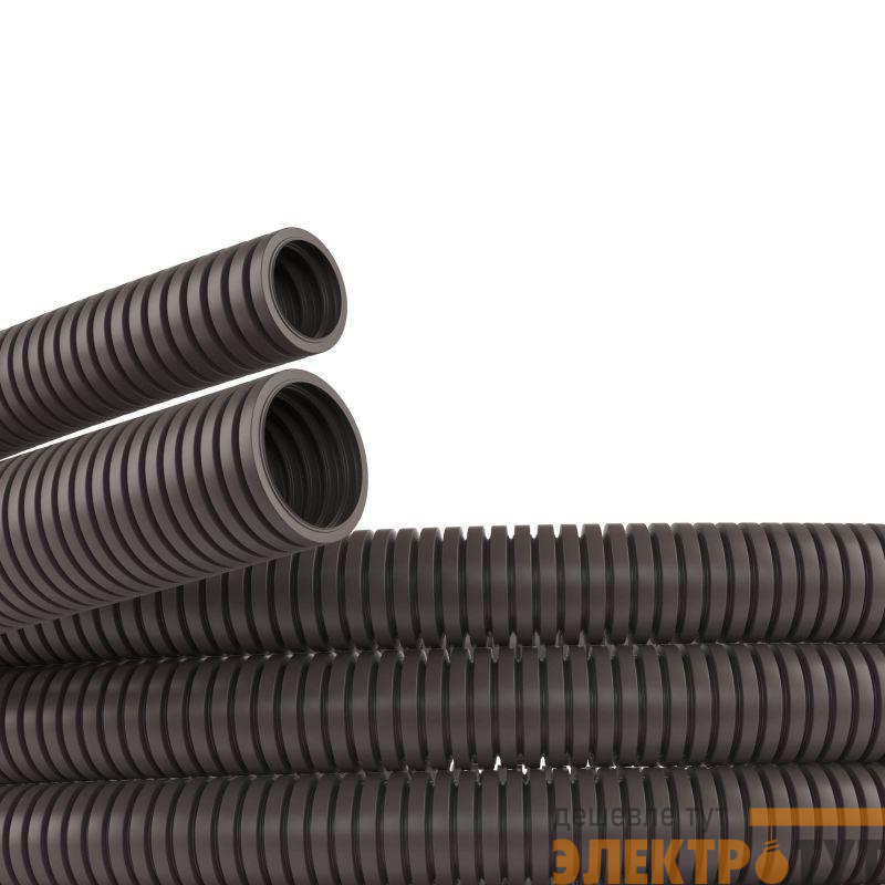 Труба гофрированная ПА 6 гибкая d16мм без протяжки темн. сер. (уп.100м) DKC 80016