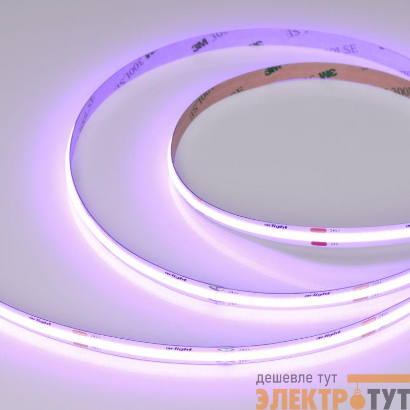 Лента светодиодная COB-X480-8mm 24V Violet 8Вт/м IP20 (уп.5м) Arlight 047745