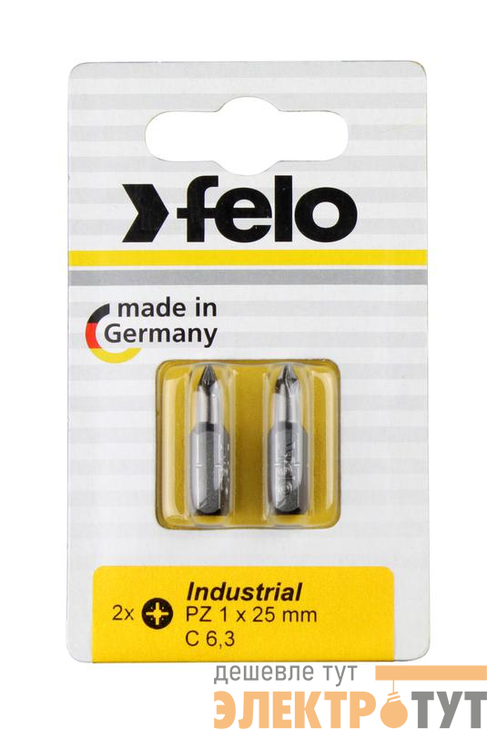 Бита крестовая Industrial PZ 2х25 (блист.2шт) FELO 02102036