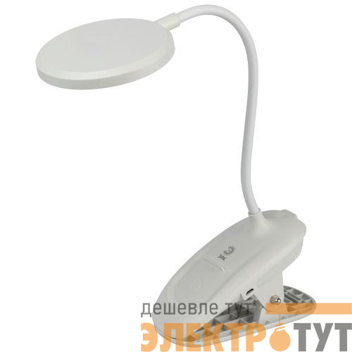 Светильник светодиодный NLED-513-6W-W настольный аккумуляторный на прищепке бел. ЭРА Б0057209