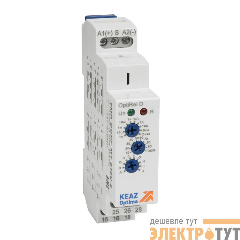 Реле времени OptiRel D TMR-DONF-MT-240U-1 многофункциональное 16А 1СО 12-230АС/DC КЭАЗ 332018