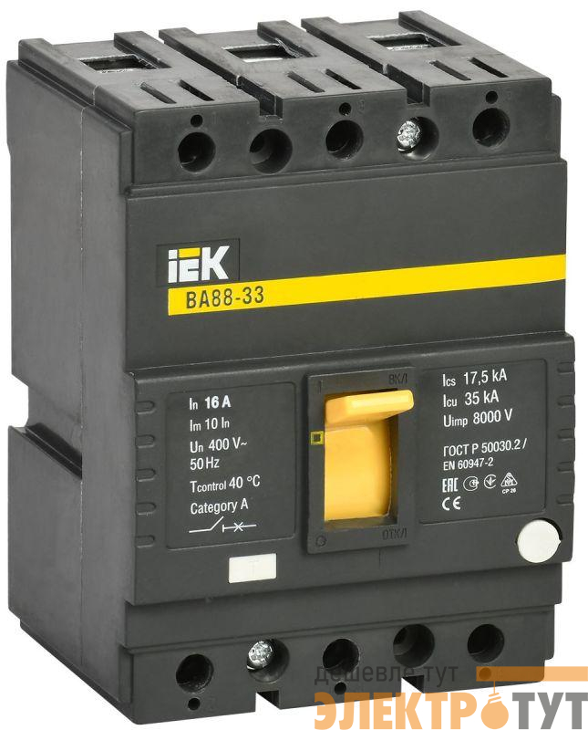 Выключатель автоматический 3п 16А 35кА ВА 88-33 KARAT IEK SVA20-3-0016