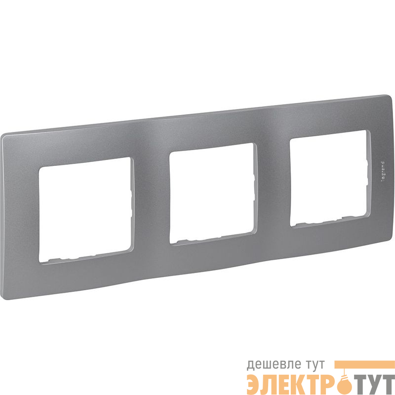 Рамка 3-м СП Etika IP20 алюм. IEK 672553