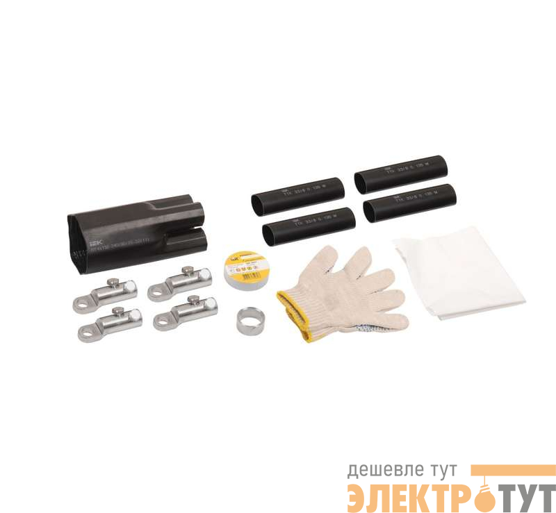 Комплект муфты концевой ПКВтп внутренней установки 3х150/240 с болтовыми наконечниками ПВХ/СПЭ изоляция 1кВ IEK UZM-XLK1-VN3-150240S