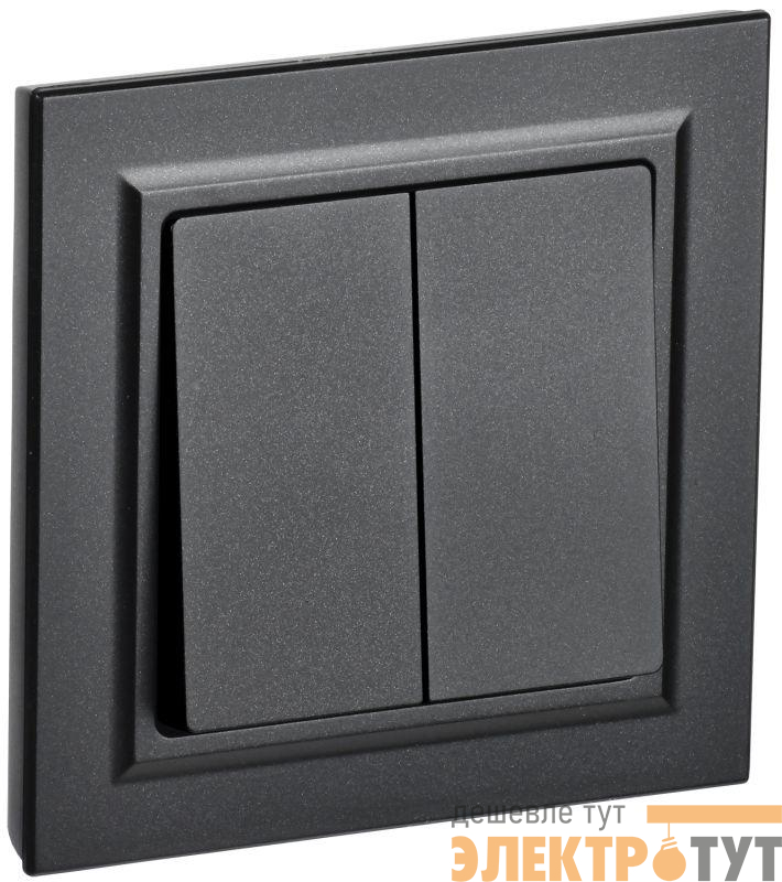 Выключатель 2-кл. СП BRITE ВСР10-2-0-БрЧ 10А в сборе черн. IEK BR-V20-0-10-K02-F