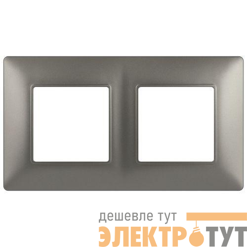 Рамка 2-м Elegance 14-5002-16 для розеток и выключателей титан Эра Б0065815
