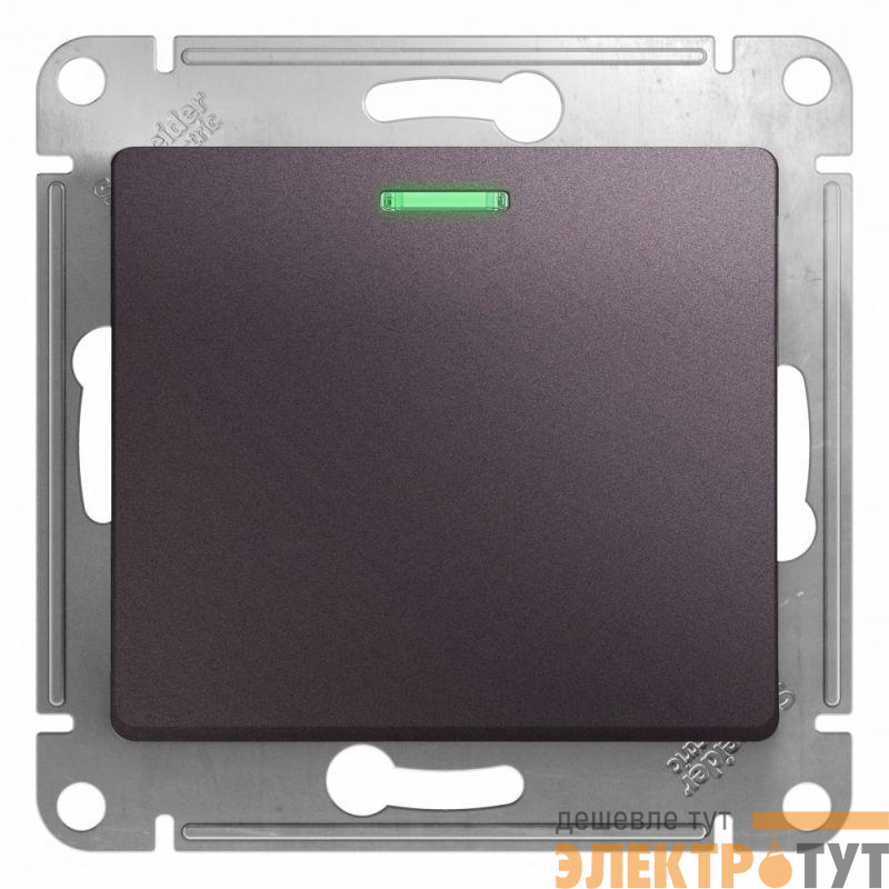 Механизм выключателя 1-кл. СП Glossa 10А IP20 (сх. 1а) 10AX с подсветкой сиренев. туман SchE GSL001413