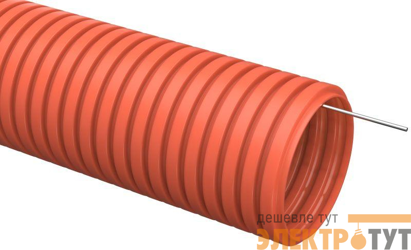 Труба гофрированная ПНД d16мм с протяжкой оранж. (уп.100м) IEK CTG20-16-K04-100