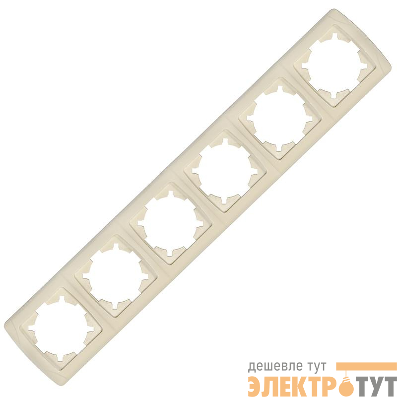 Рамка 6-м Маргарита горизонт. сл.кость (ivory) UNIversal 1085-I