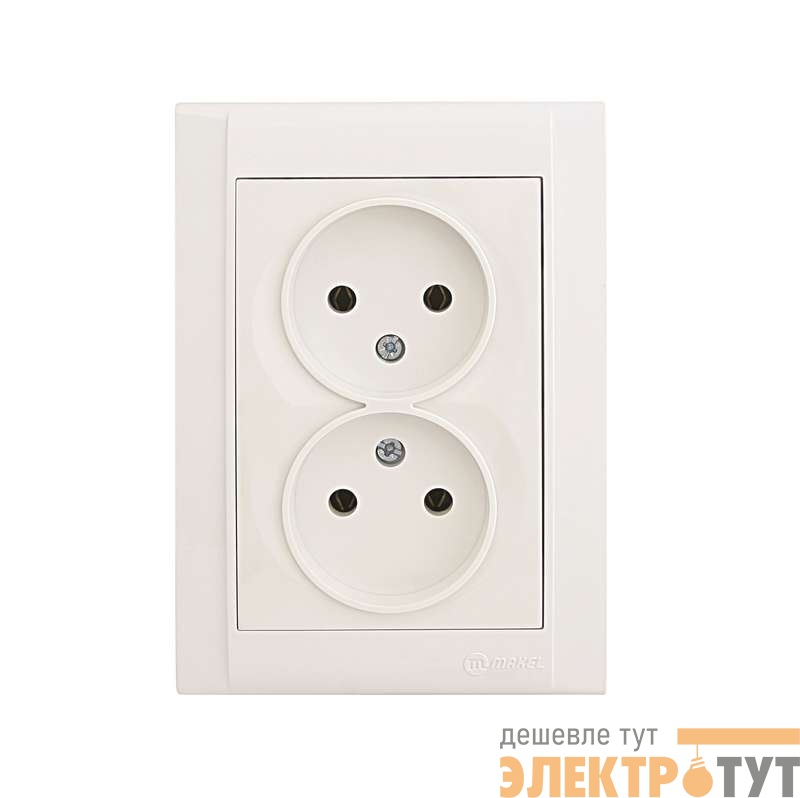 Розетка 2-м СП Defne 16А IP20 без заземл. бел. Makel 42001017