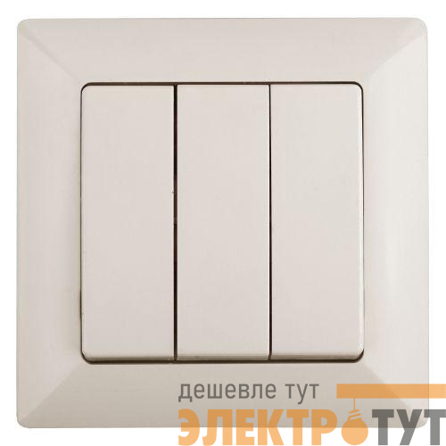 Выключатель 3-кл. СП Solo 4-106-02 10А 250В IP20 слон. кость Intro Б0053602