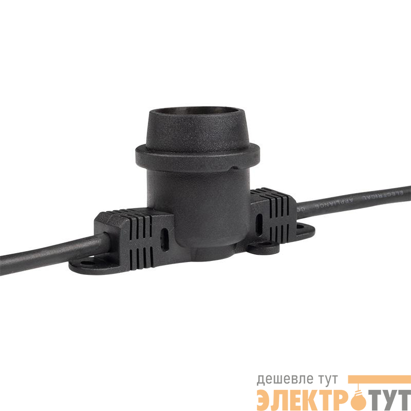 Гирлянда уличная "Белт-лайт" PBL-S40/L24+1.5 Black E27 IP65 24м 40ламп 1.5м шнур соедин. в линию max750Вт (лампы не в компл.; возможно использов. с фитолампами в теплице) Pro JazzWay 5058255