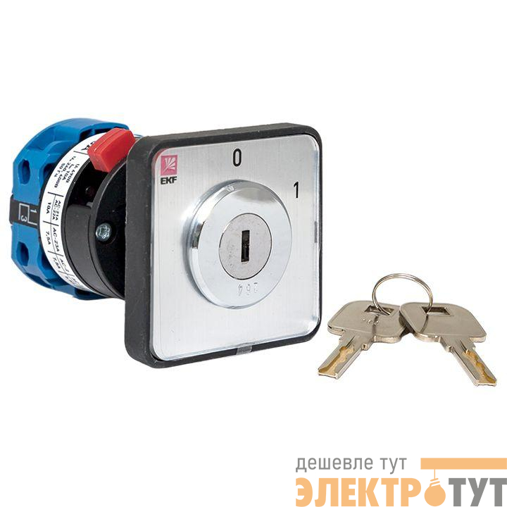 Переключатель кулачковый ПК-1-112 2п 10А "0-1" с ключом EKF pk-1-112-10