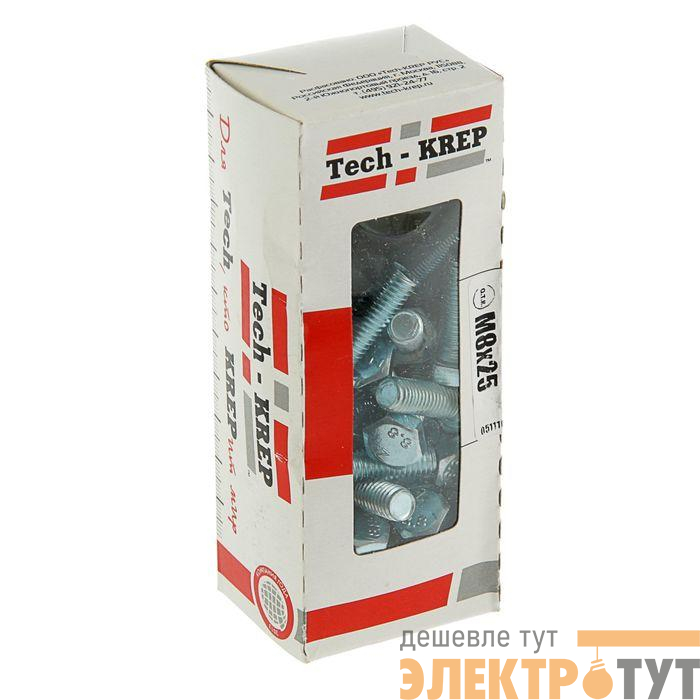 Болт с шестигранной головкой DIN933 М8х25 оцинк. (уп.40шт) Tech-Krep/Zitar 105208
