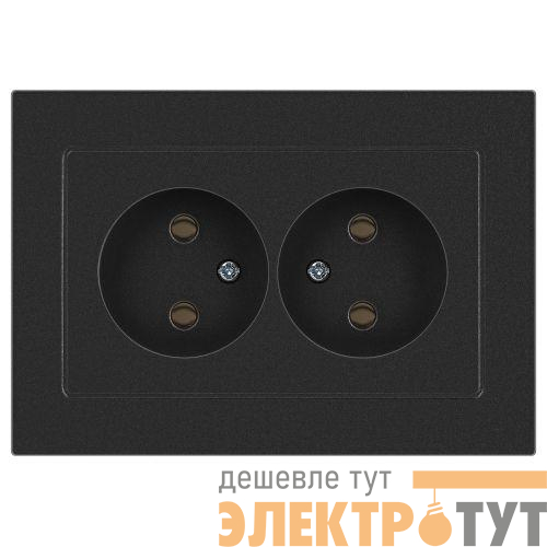 Розетка 2-м СП Accent 6-204-07 16А IP20 250В 2P AL/CU графит Intro Б0063435
